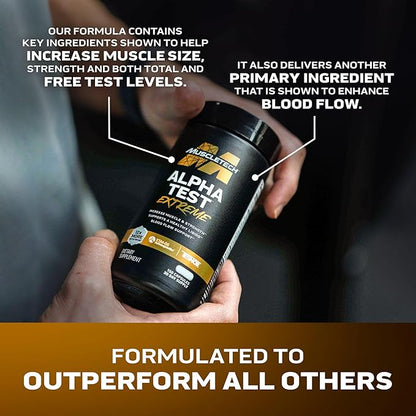 MuscleTech Testosterone Booster for Men, AlphaTest (150 Capsules) - Workout Testosterone Supplement
