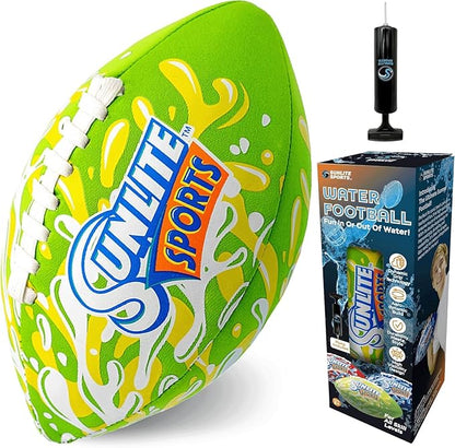 Sunlite Sports Waterproof Football for Lawn Backyard Pool Beach Lake Park Water Toy, Outdoor Play