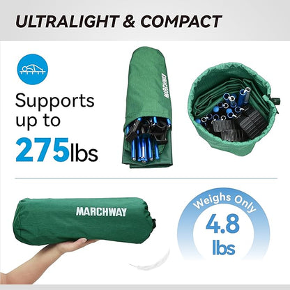 MARCHWAY Ultralight Folding Tent Camping Cot Bed, Portable Compact for Outdoor Travel, Base Camp