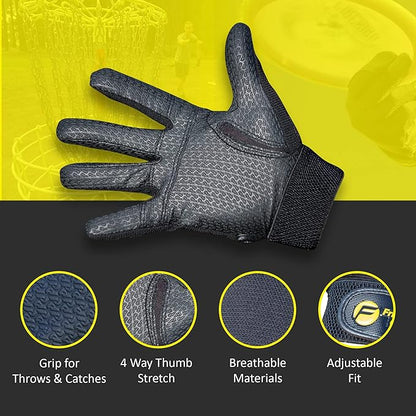 Ultimate Frisbee Gloves - Rubberized Palm & Fingers for Amazing Grip in All Conditions - Play Your