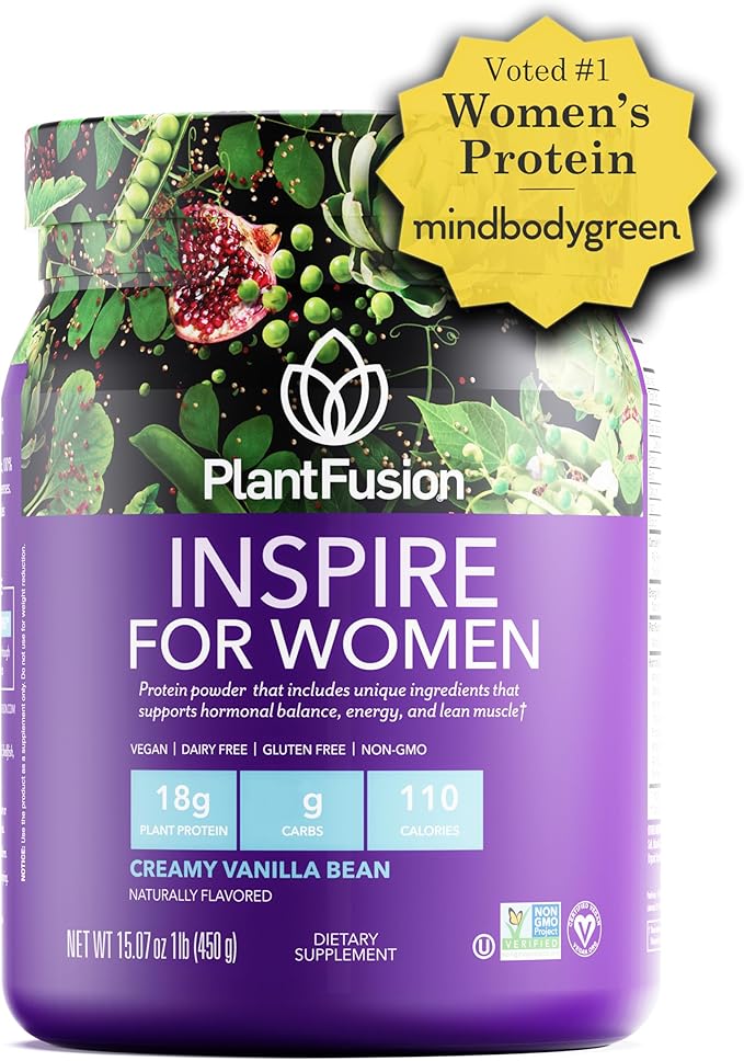 PlantFusion Inspire Plant Protein Powder for Women - Low Carb Protein Powder for Lean Muscle