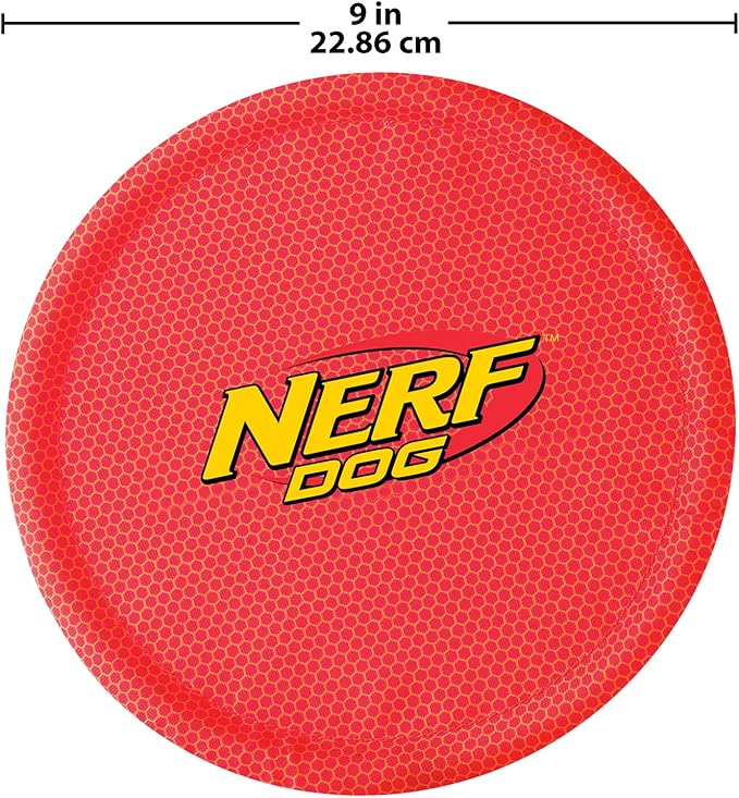 Nerf Dog Nylon Flyer Dog Toy, Flying Disc, Lightweight, Durable and Water Resistant, Great for