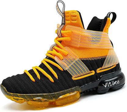 JMFCHI Kids Basketball Shoes High-top Sports Shoes Sneakers Durable Lace-up Non-Slip Running Shoes
