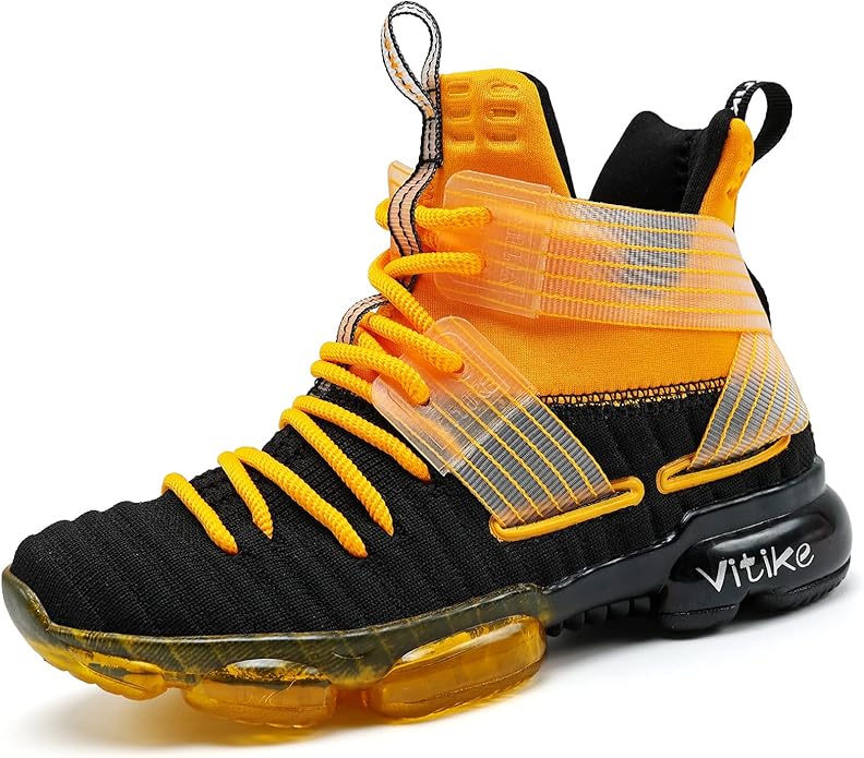 JMFCHI Kids Basketball Shoes High-top Sports Shoes Sneakers Durable Lace-up Non-Slip Running Shoes