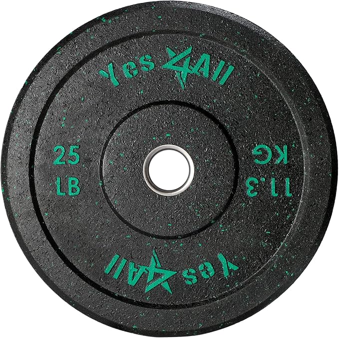 Yes4All 2" Bumper Plate, 10-190 LB Olympic Rubber Weight Plate with Steel Hub for WeightLifting