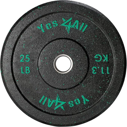 Yes4All 2" Bumper Plate, 10-190 LB Olympic Rubber Weight Plate with Steel Hub for WeightLifting