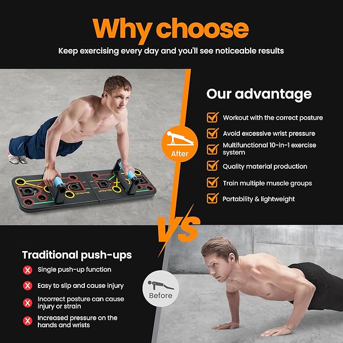Push-up board, home gym, portable fitness equipment, Pilates bar, and 20 fitness accessories