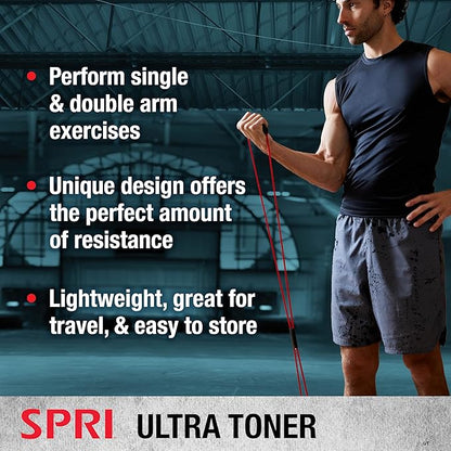 SPRI Ultra Toner Figure 8 Resistance Band with Padded Handles Great for Stretch, Exercise, Fitness
