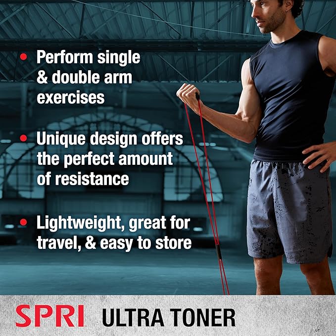 SPRI Ultra Toner Figure 8 Resistance Band with Padded Handles Great for Stretch, Exercise, Fitness