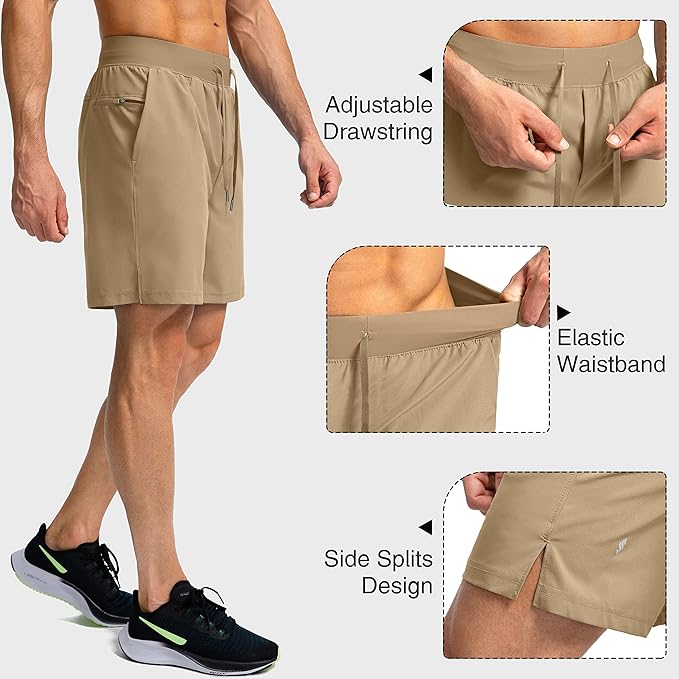 Men's Running Shorts with Zipper Pockets 9 Inch/ 7 Inch / 5 Inch Lightweight Quick Dry Gym Workout