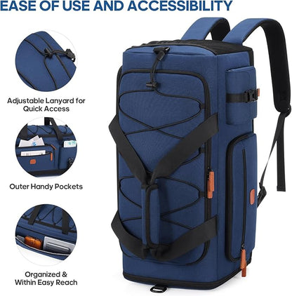 Gym Bag for Men and Women with Shoe & Laptop Compartment, 3-in-1 Sports Travel Duffel Bag