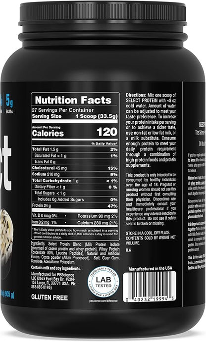 PEScience Select Protein Powder, Whey and Casein Blend, Clean Protein Powder for Women and Men, Low