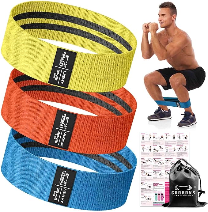 Fabric Resistance Bands for Working Out - Exercise Bands for Women and Men, Booty Bands for Legs