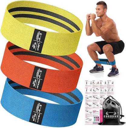 Fabric Resistance Bands for Working Out - Exercise Bands for Women and Men, Booty Bands for Legs