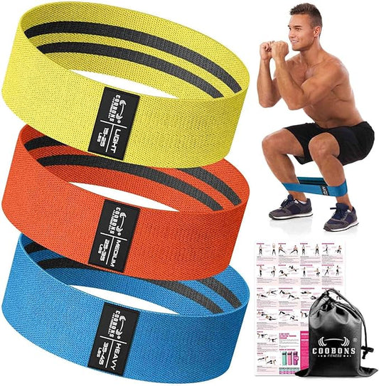 Fabric Resistance Bands for Working Out - Exercise Bands for Women and Men, Booty Bands for Legs