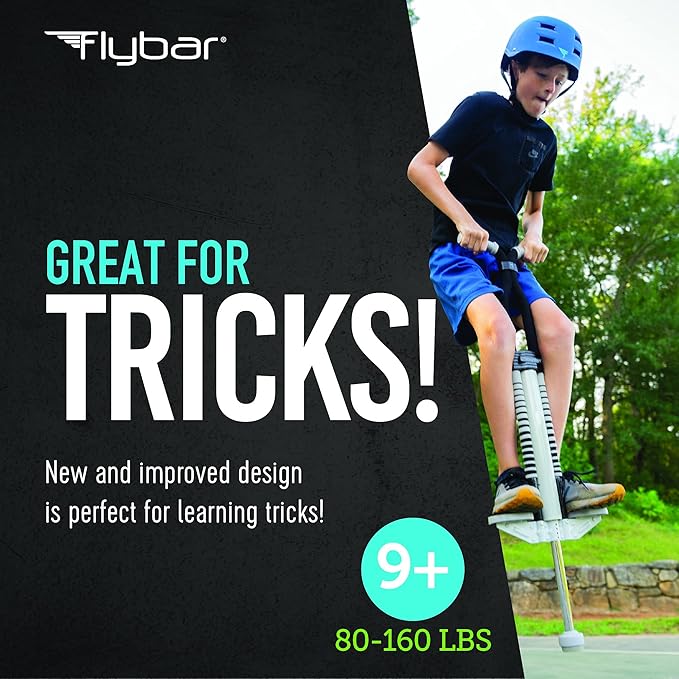 Flybar Master Pogo Stick for Kids Ages 9+, 80–160 lbs – Easy Grip Handles – Active Exercise Toy for
