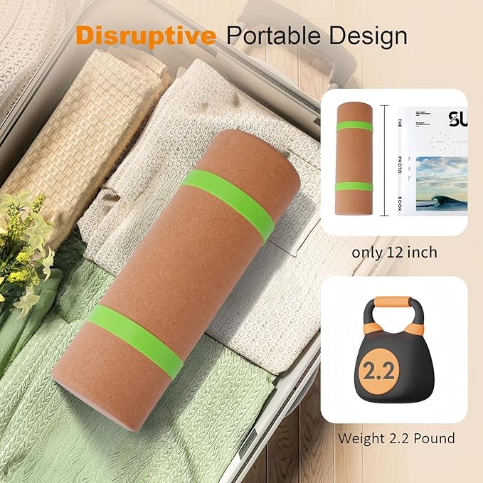 Cork Balance Board Ankle Stability Trainer, Textured Natural Cork Foot Strengthener for Mobility