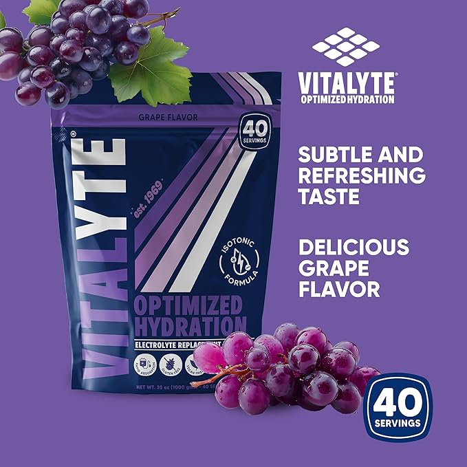 Vitalyte Electrolyte Powder Drink Mix, Isotonic Electrolyte Hydration Mix, Bulk Case Pack (12 Pack
