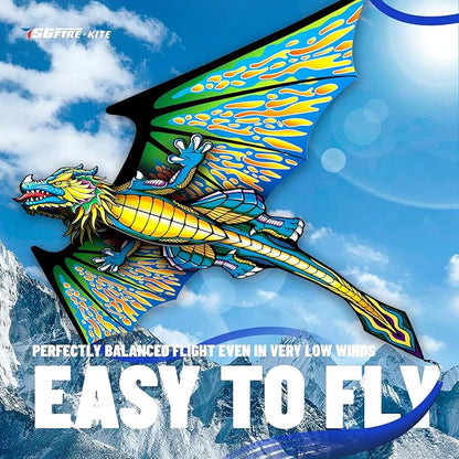 3D Red Pterosaur Kite for Boys & Adults Easy to Fly,Beach Trip Outdoor Games Single Line String
