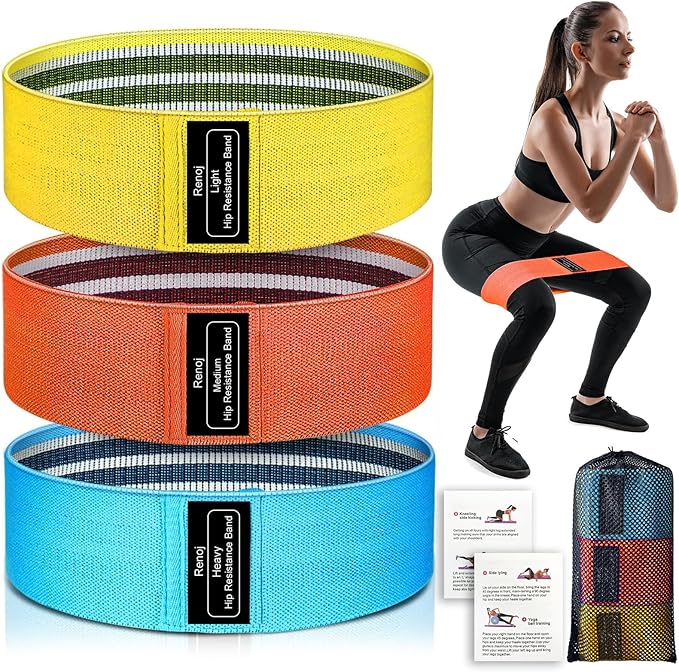 Renoj Resistance Bands, Yoga Starter Sets for Women and Men, 3 Set of Stretch Exercise Workout