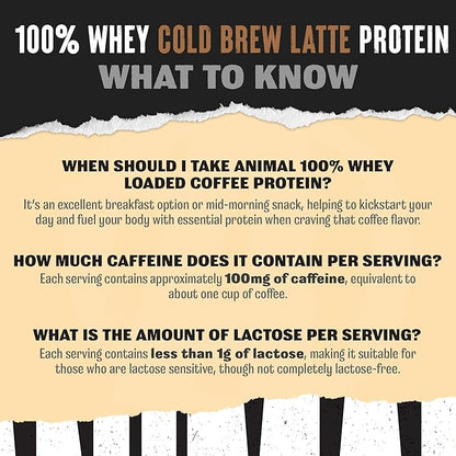 Animal 100% Whey Protein Powder Instant Iced Coffee ??Real Coffee for Preworkout, Post Workout Whey