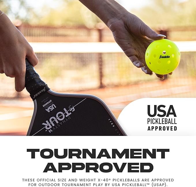 Franklin Sports X-40 Outdoor Pickleballs - Official Ball of USA Pickleball, APP Tour + US Open