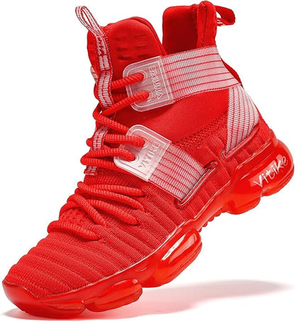 VITUOFLY Kids Basketball Shoes Boys Air Cushion Sneakers Girls Mid Top School Hoops Shoes Non-Slip
