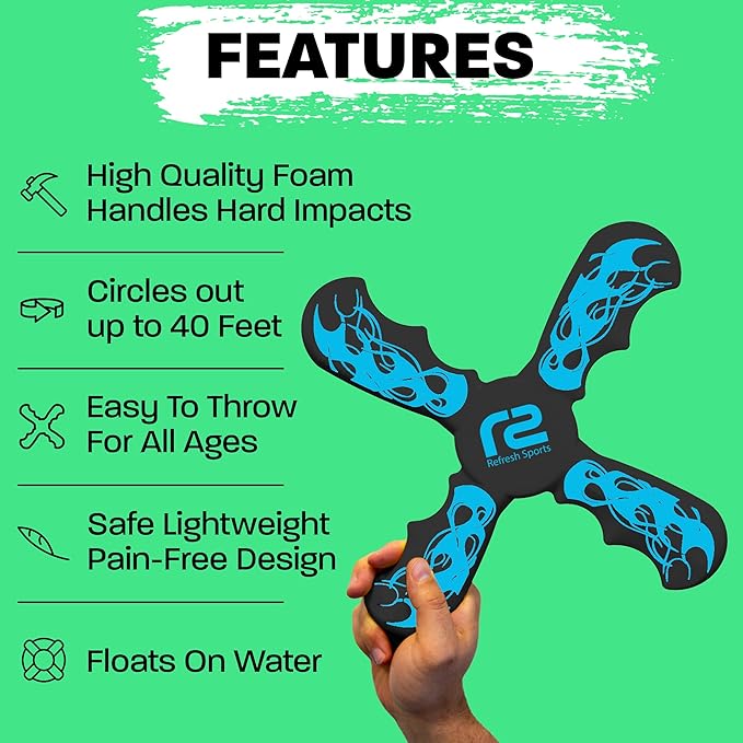 Outside Toys Boomerang For 5+ Year Boys Toys & Games - Soft Kid Toys Indoors or Outdoors - Toys For