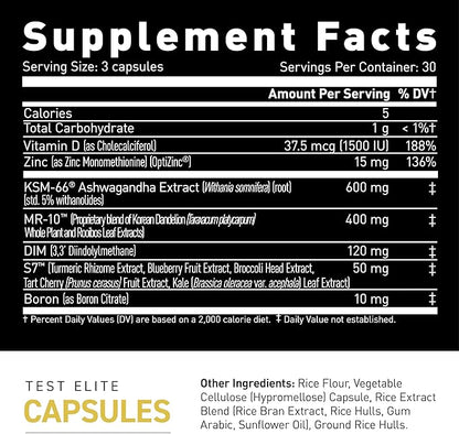 Kaged Test Elite Capsules | Unflavored | Testosterone Booster Ferodrox | Premium Hormone Managment