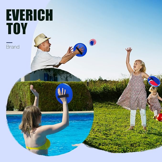 EVERICH Upgraded Toss and Catch Ball Game Set - Indoor and Outdoor Games for Kids 3-12, Beach Sand