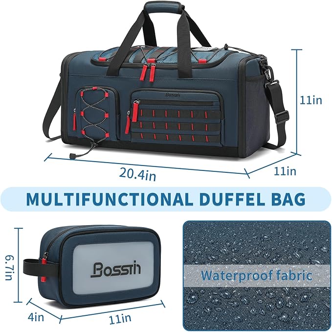 Bosstin Gym Bag for Men & Women,45L Travel Duffle Sports Duffel Bag Gym Weekender Overnight
