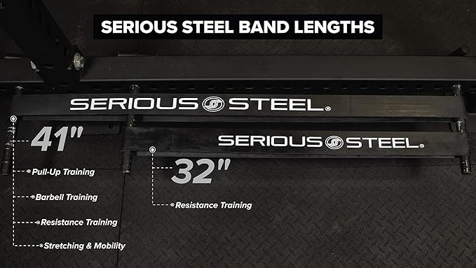 Serious Steel Fitness 32" Resistance Training Bands (Portable Exercise Band System Training Bands