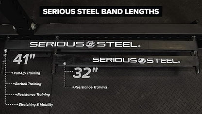 Serious Steel Fitness 32" Resistance Training Bands (Portable Exercise Band System Training Bands
