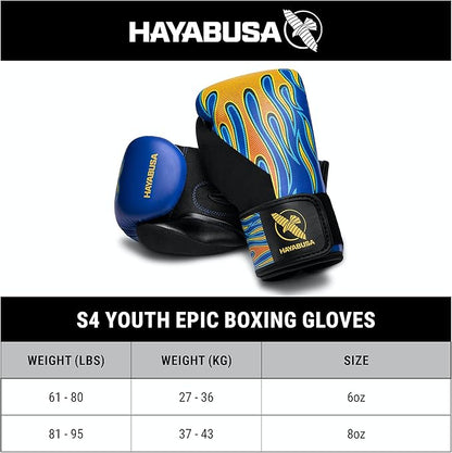 Hayabusa S4 Kids Epic Boxing Gloves for Boys and Girls