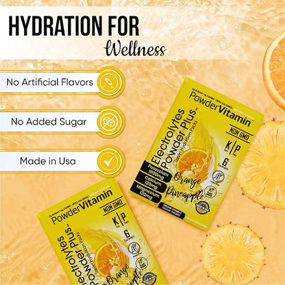 Electrolytes Powder Plus, Keto, Orange Pineapple, Sugar Free, 1000mg Potassium, 120mg Calcium