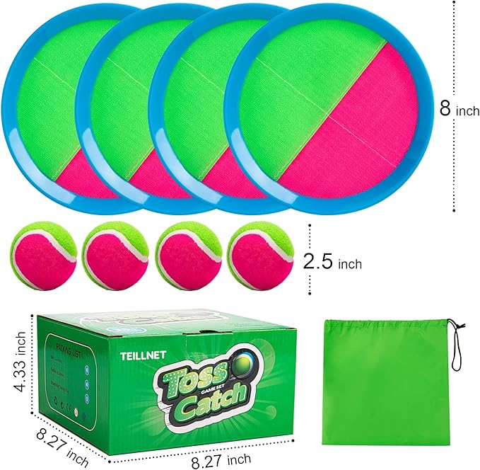 Toss and Catch Ball Set Upgraded - Kids Toys Outdoor Games for Whole Family - Water-Resistant Great