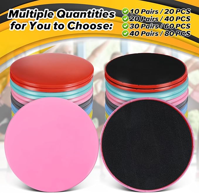 20 pcs Core Sliders Bulk Exercise Glider Discs Gifts for Group Training Classes Fitness Slider