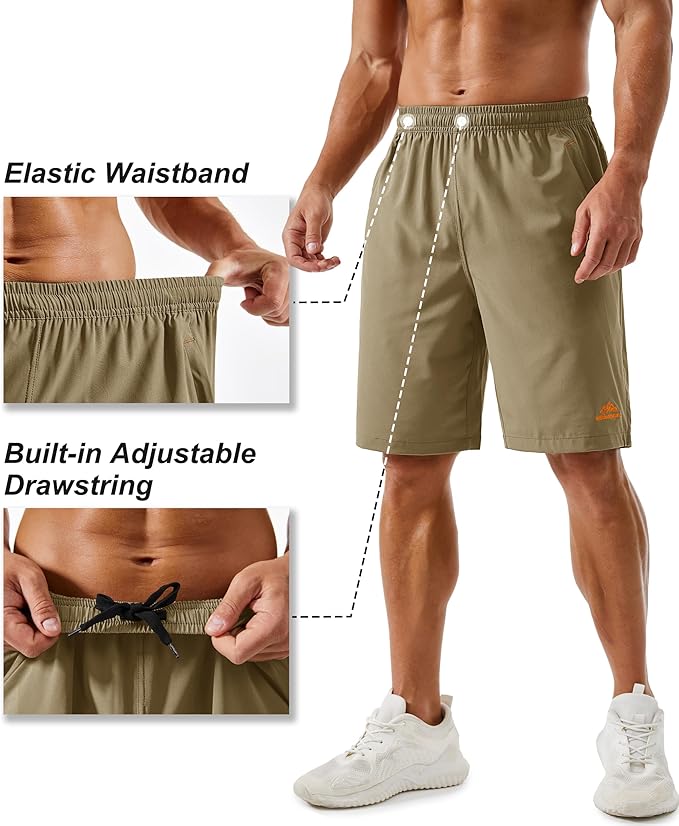 TACVASEN Men's Running Athletic Shorts 9" Quick Dry Workout Gym Shorts Lightweight Summer Shorts 3