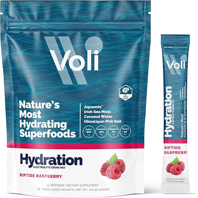 Voli Electrolytes Powder Packets | No Added Sugar Electrolyte Drink Mix for Hydration | Keto &
