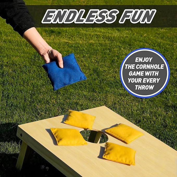 Cornhole Bags Set of 8 Regulation Corn Hole Bean Bags for Cornhole Game, Professional Weather
