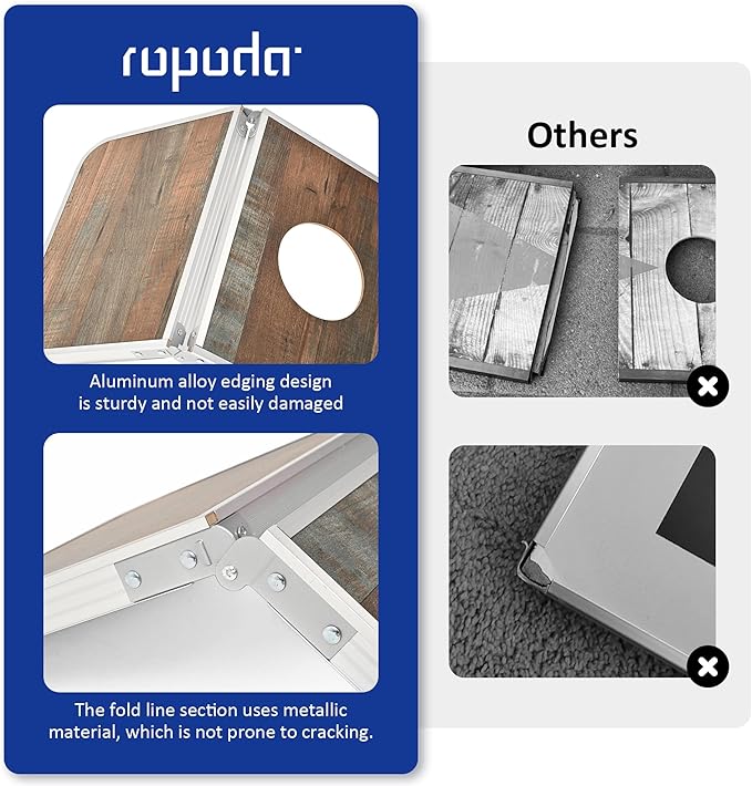 ROPODA Portable Cornhole Board Set,24 x 16 in Corn Hole Games for Adults with 8 Bean Bags