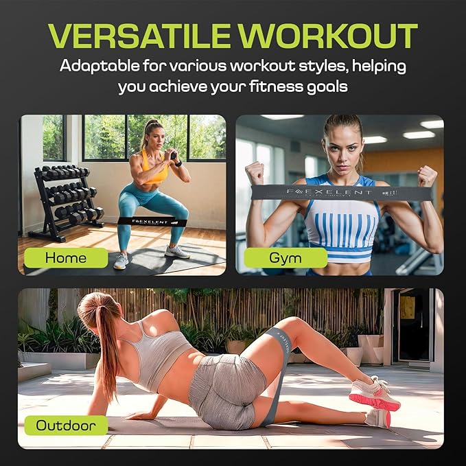 Fabric Resistance Bands for Working Out with 5 Strength Levels - Extra Light to Extra Heavy, Thick
