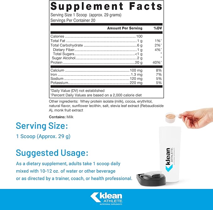 Klean Athlete Klean Isolate | Whey Protein Isolate to Enhance Daily Protein and Amino Acid Intake