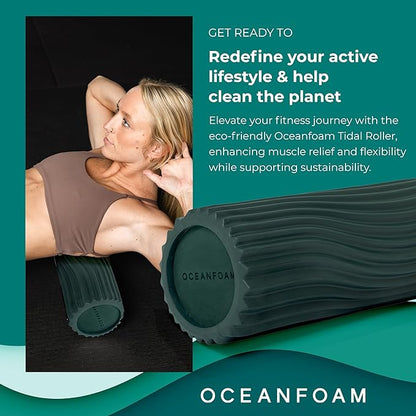Oceanfoam Tidal Roller - Hunter - Muscle Massage Foam Roller for Back Pain & Stretching - Firm and