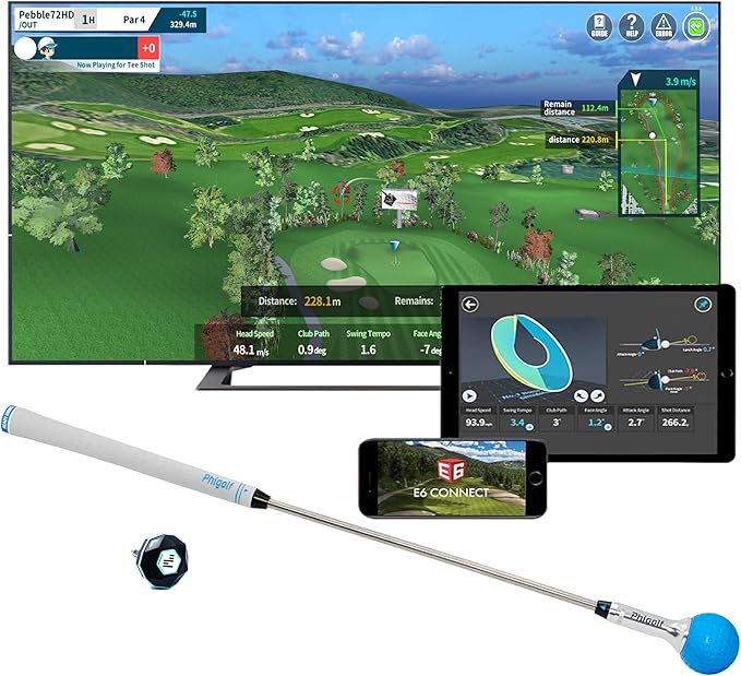 PHIGOLF Home Golf Game Simulator: Enjoy Interactive Golf with Motion Sensor & Swing Stick for