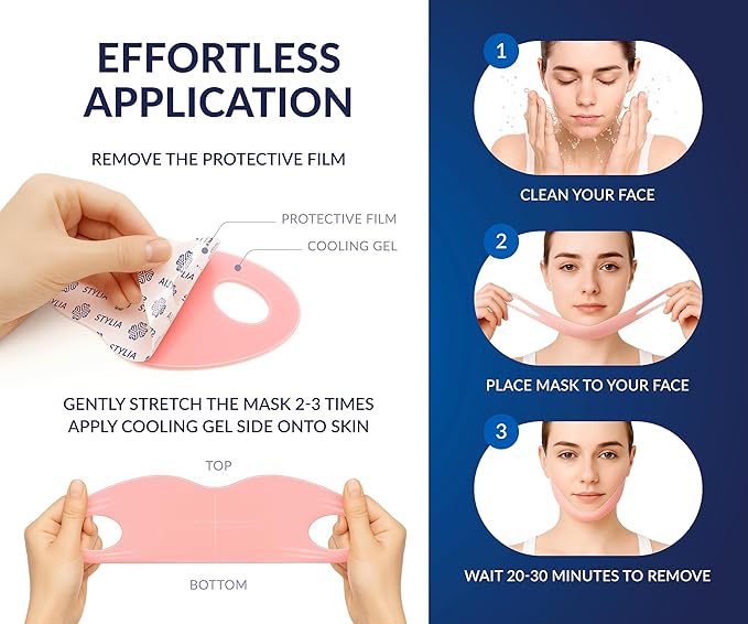 STYLIA V Line Lifting Collagen Face Mask - Double Chin Strap for Women - Jawline Shaper Face Lift