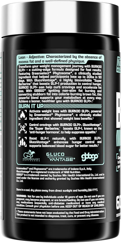 BURN30 GLP-1 Supplement - Super Berberine Weight Management Support GLP1 Naturally | Advanced