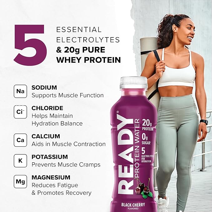 Ready® Protein Water ??20g Whey Protein Isolate, Zero Sugar, Low-Calorie Sports Drink for Hydration