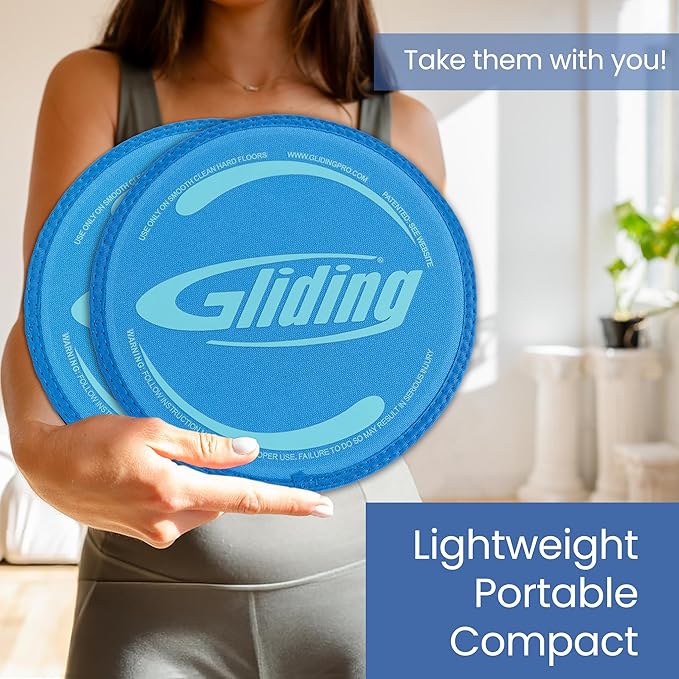 Gliding Discs for Working Out - Exercise Sliders for Carpet & Hardwood Floors 1 Pair, Authentic