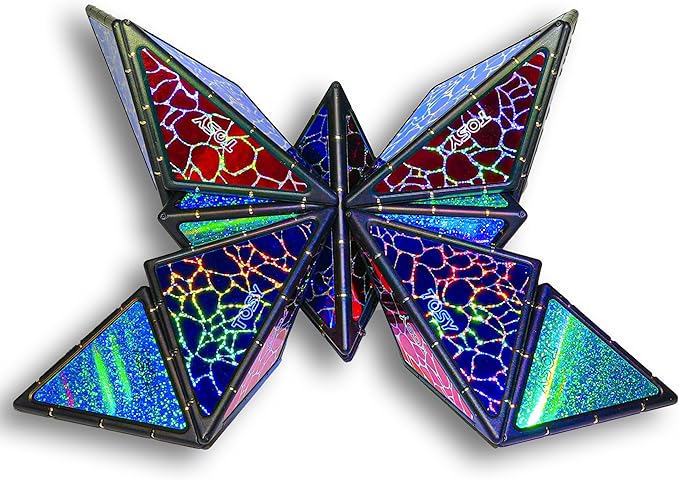 TOSY Magnet Pyramid Stone - 1 Cube Transforms into 1 Billion Shapes, 14 pcs (12 Puzzle pcs and 2